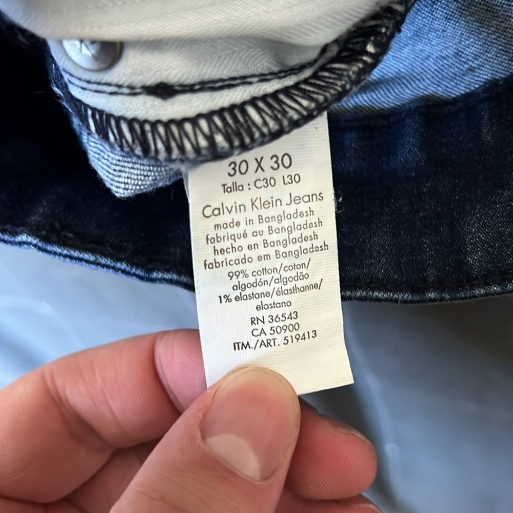 Calvin Klein Jeans Skinny Stretch Denim Jeans Blue 30x30 - Picture 5 of 5